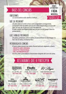 Programa de mà de la segona edició de les jornades gastronòmiques de la fava i el moscatell